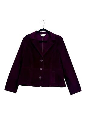 St. John's Bay Women’s Velvet Blazer in Plum Size PL